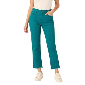 Ruby Rd Jeans Size 12 Teal Straight Leg Stretch NWOT